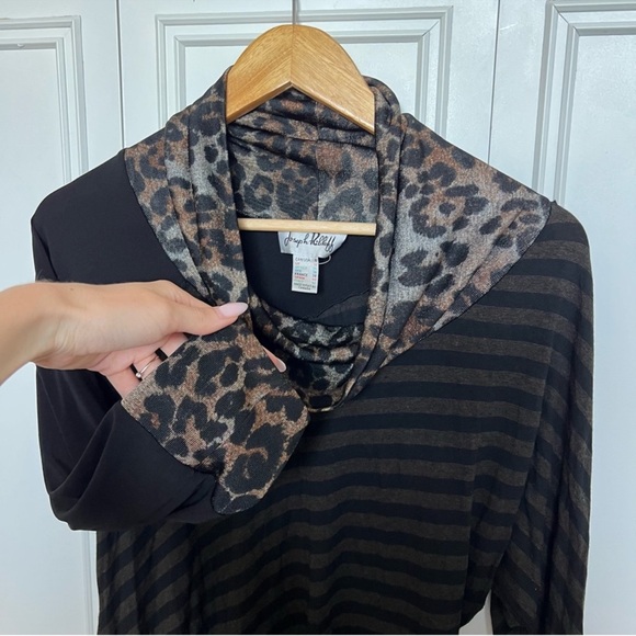 Joseph Ribkoff Black and Gray Striped top - Picture 6 of 9